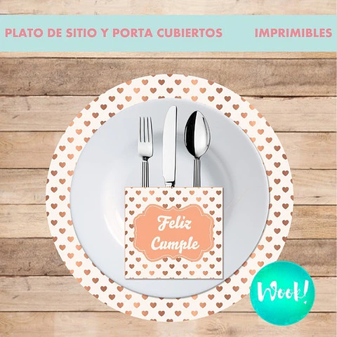 Kit Imprimible X 6 Plato De Sitios Feliz Cumple