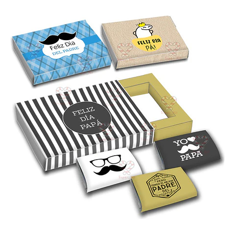Kit Imprimible Dia Del Padre Caja 3 Chocolatines Editable
