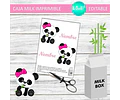 Caja Grande Milk Box Imprimible Osita Panda
