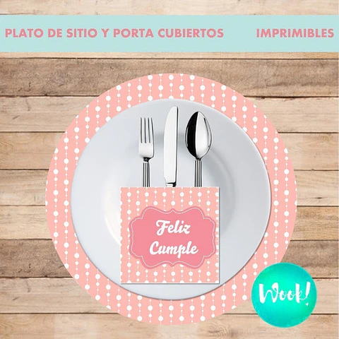 Kit Imprimible X 6 Plato De Sitios Feliz Cumple