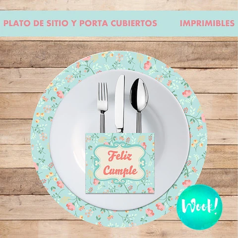 Kit Imprimible X 6 Plato De Sitios Feliz Cumple