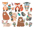 Animalitos Nordicos Tribales Cliparts Png Papeles + Regalo