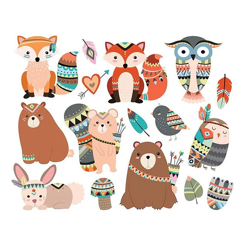 Animalitos Nordicos Tribales Cliparts Png Papeles + Regalo