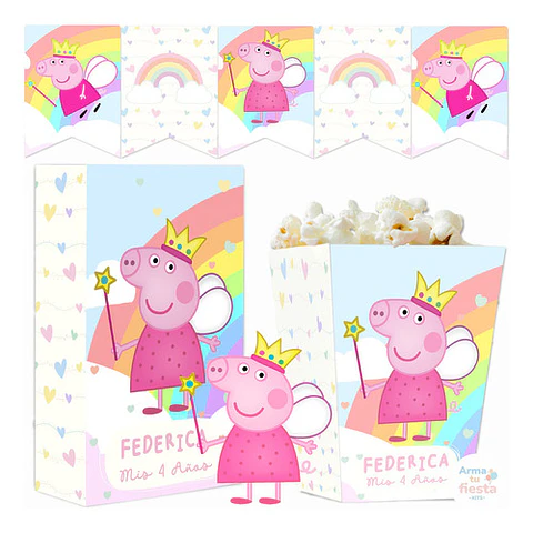Kit Imprimible Peppa Pig Cumpleaños Fiesta Candybar Editable
