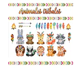 Animalitos Nordicos Tribales Cliparts Png Papeles + Regalo