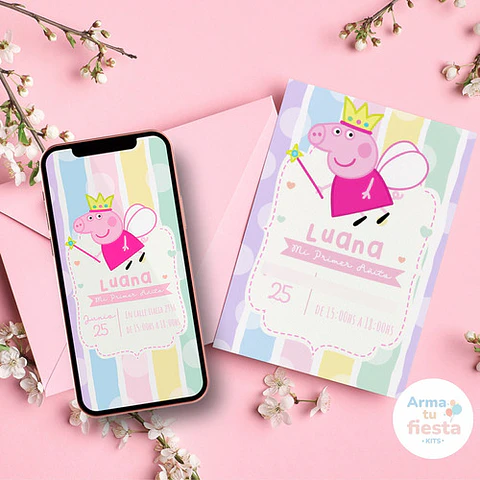 Kit Imprimible Peppa Pig Cumpleaños Fiesta Candybar Editable