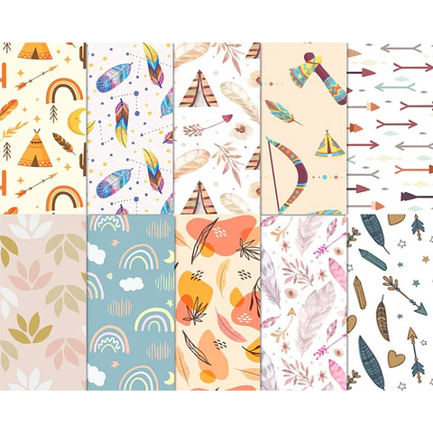 Animalitos Nordicos Tribales Cliparts Png Papeles + Regalo