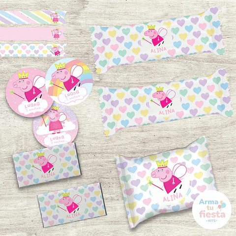Kit Imprimible Peppa Pig Cumpleaños Fiesta Candybar Editable