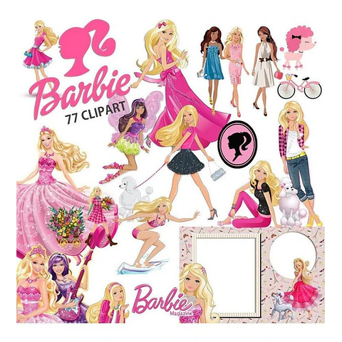 Kit Barbie Clipart Imágenes Png Diseño
