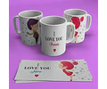 Kit Diseños Plantillas Tazas P/ Parejas Amor Sublimación M1