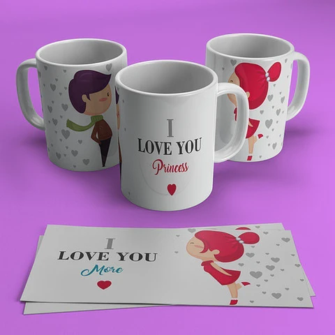 Kit Diseños Plantillas Tazas P/ Parejas Amor Sublimación M1