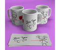 Kit Diseños Plantillas Tazas P/ Parejas Amor Sublimación M1