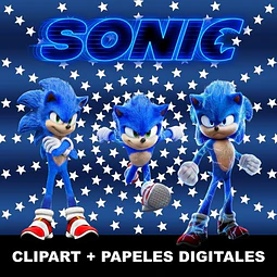 Kit Sonic Cliparts Imágenes Png Y Papeles Digitales
