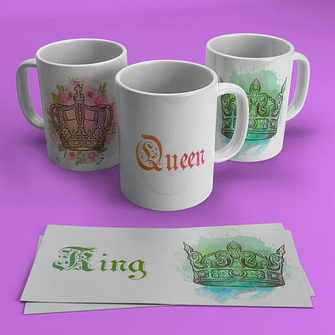 Kit Diseños Plantillas Tazas P/ Parejas Amor Sublimación M1