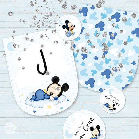 Kit Imprimible Mickey Bebe Baby Babies Tukit