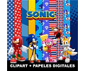 Kit Sonic Cliparts Imágenes Png Y Papeles Digitales