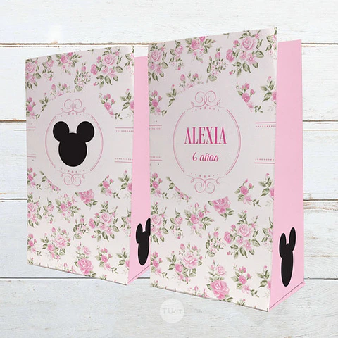 Kit Imprimible Mickey Minnie Flores Editable Tukit