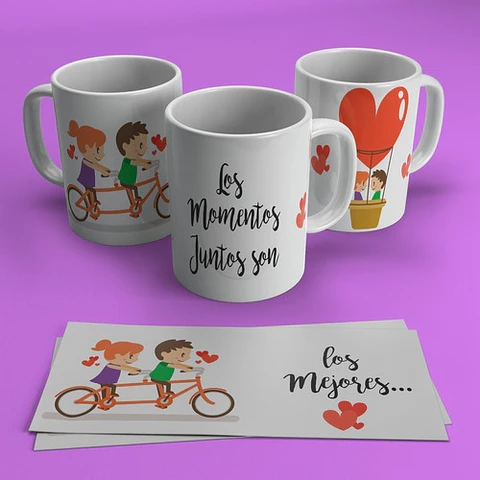 Kit Diseños Plantillas Tazas P/ Parejas Amor Sublimación M1