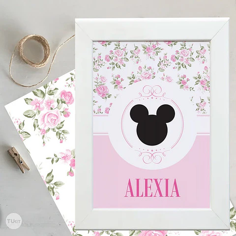 Kit Imprimible Mickey Minnie Flores Editable Tukit