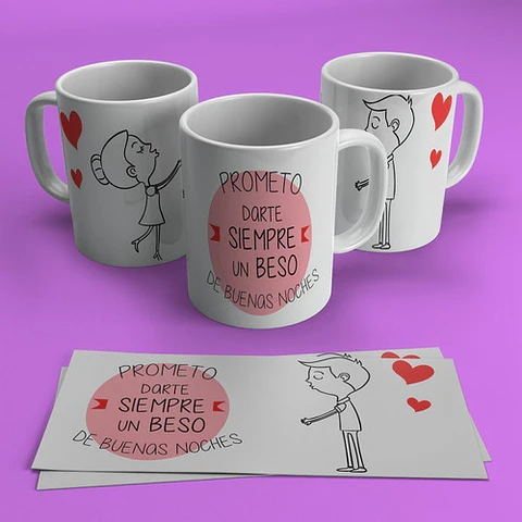 Kit Diseños Plantillas Tazas P/ Parejas Amor Sublimación M1