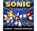 Kit Sonic Cliparts Imágenes Png Y Papeles Digitales