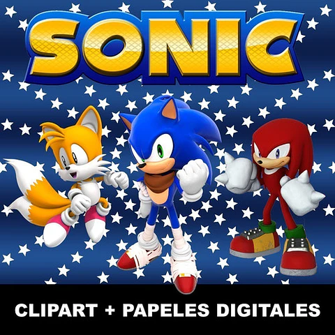 Kit Sonic Cliparts Imágenes Png Y Papeles Digitales