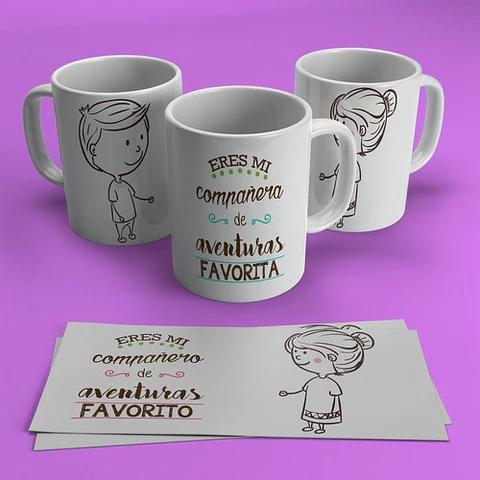 Kit Diseños Plantillas Tazas P/ Parejas Amor Sublimación M1