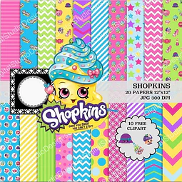Kit Imprimible Shopkins 10 Clipart - 20 Fondos