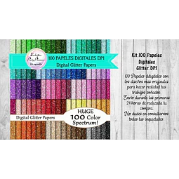 Papeles Digitales Fondos Glitter Brillo Dp1 Kit Imprimible