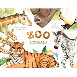 Cliparts Imagenes Png Animales Zoologico Zoo Acuarelas Es32