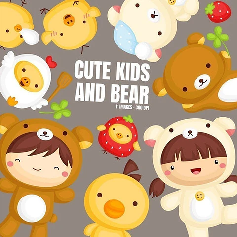 Cliparts Imagenes Png Niños Disfrazados Y Animales D4