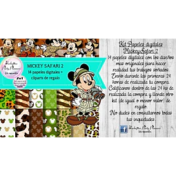 Papeles Fondos Digitales Mickey Mouse Safari 2 Kit 