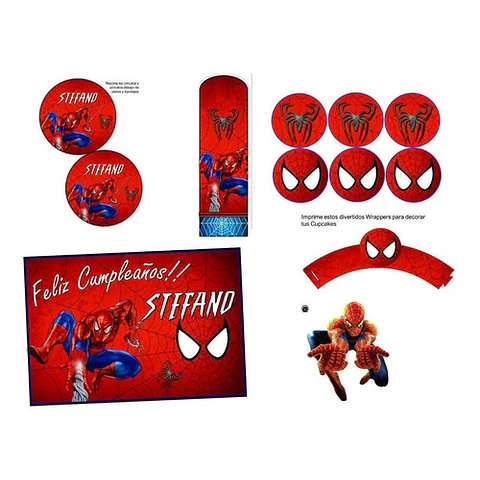 Kit Imprimible Candy Bar Spiderman El Mas Completo
