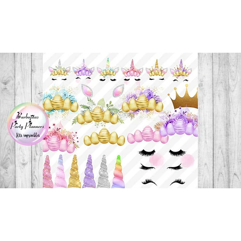 Clipart Easter Unicorns - Kit Imprimibles