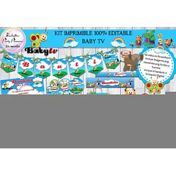 Kit Imprimible Candy Bar Baby Tv Babytv 100% Editable