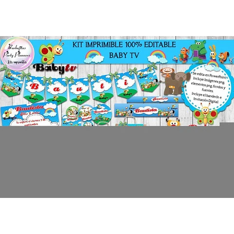 Kit Imprimible Candy Bar Baby Tv Babytv 100% Editable