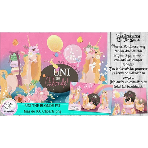 Cliparts Imagenes Png Unicornios Rubios P31
