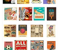 Colección De Vectores Vintage Retro Para Illustrator Eps, Ai