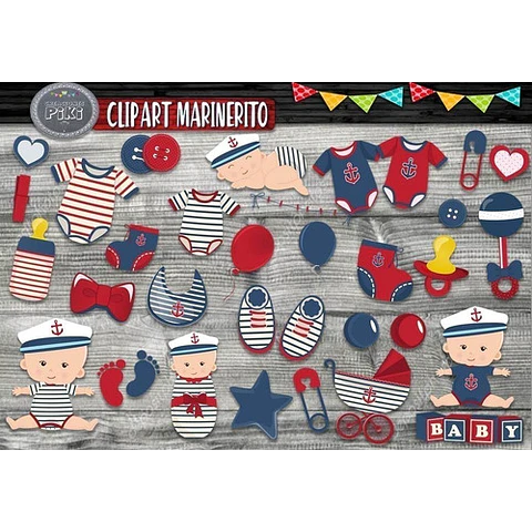 Pack Imágenes Clipart Marinero Marinerito Mar + Regalo