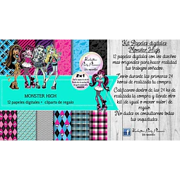 Papeles Fondos Digitales Monster High Kit Imprimible