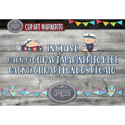 Pack Imágenes Clipart Marinero Marinerito Mar + Regalo