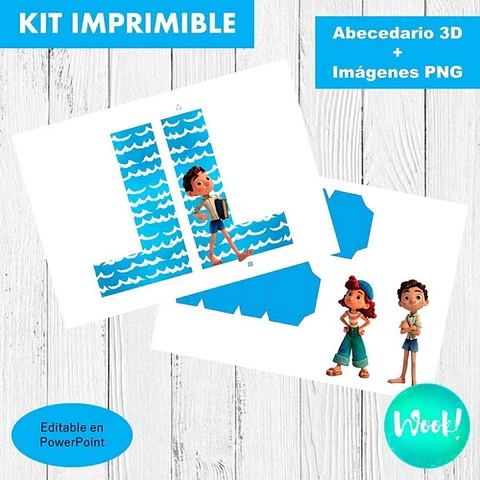 Kit Imprimible Letras 3d Editables De Luca