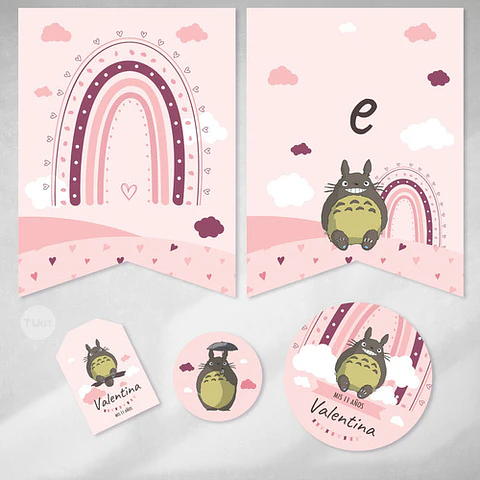 Kit Imprimible Mi Vecino Totoro Rosa