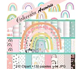 Kit Arco Iris Colección Cliparts + Papeles Arcoíris Nórdico 