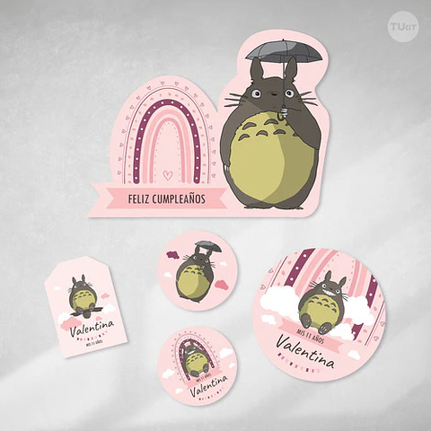 Kit Imprimible Mi Vecino Totoro Rosa