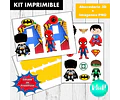 Kit Imprimible Letras 3d Editables Superhéroes Comic  