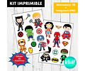 Kit Imprimible Letras 3d Editables Superhéroes Comic  