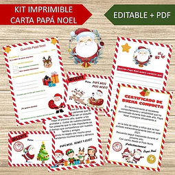 Kit Imprimible Navidad Carta A Papá Noel