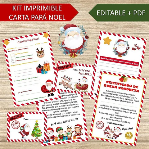 Kit Imprimible Navidad Carta A Papá Noel