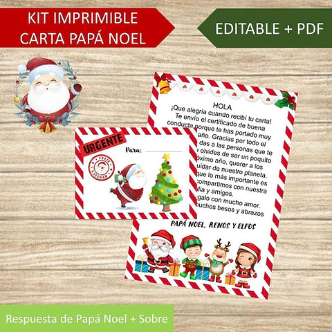 Kit Imprimible Navidad Carta A Papá Noel